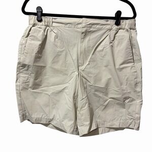 Nordstrom Shorts Men Slim Fit‎ Tech Smart Inseam 8" Khaki Nylon Pull On Tie